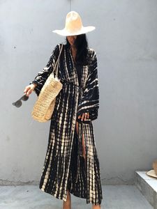 Printed Cardigan Bikini Blouse Loose <strong>Sarong</strong> Style Sun Protection Beach Jacket Plus Size One - Product Image 4