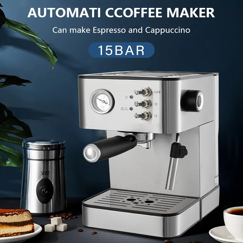 220V profesyonel 15 Bar Ulka pompa Cappuccino Latte kahve ve Espresso makinesi otomatik kahve otomatı makineleri kahve makinesi