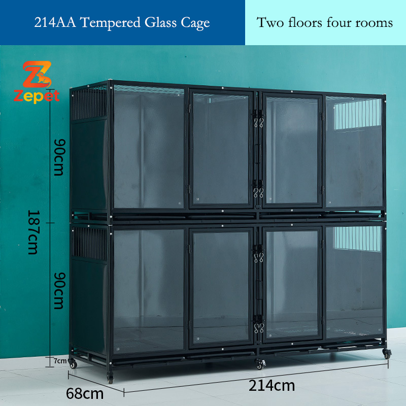 Black tempered glass cage 214AA