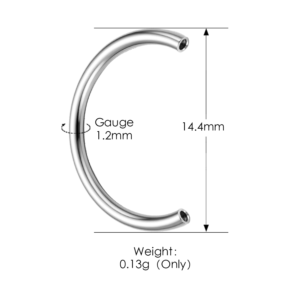 Silver-1.2*14.4mm