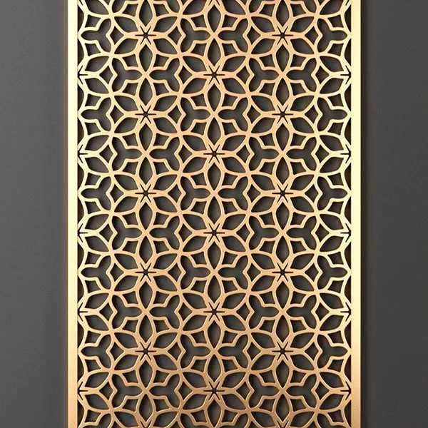 Schermo in acciaio inossidabile divisorio in metallo tagliato al Laser pannello divisorio in oro con motivo floreale parete divisoria per soggiorno