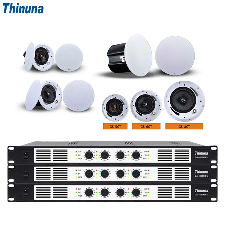 Thinuna DA-4600H EU 1U แชสซี 19 นิ้วขนาด 4*600W สี่ช่อง PA เสียงระบบดิจิตอล Amp แรงดันไฟฟ้าคงที่เครื่องขยายเสียง