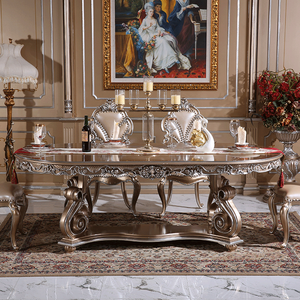 Mr saray fransız tarzı yemek masası ve sandalye kombinasyonu Set lüks Neoclassical katı ahşap 2.2 M yemek masası ev Villa için - Product Image 1