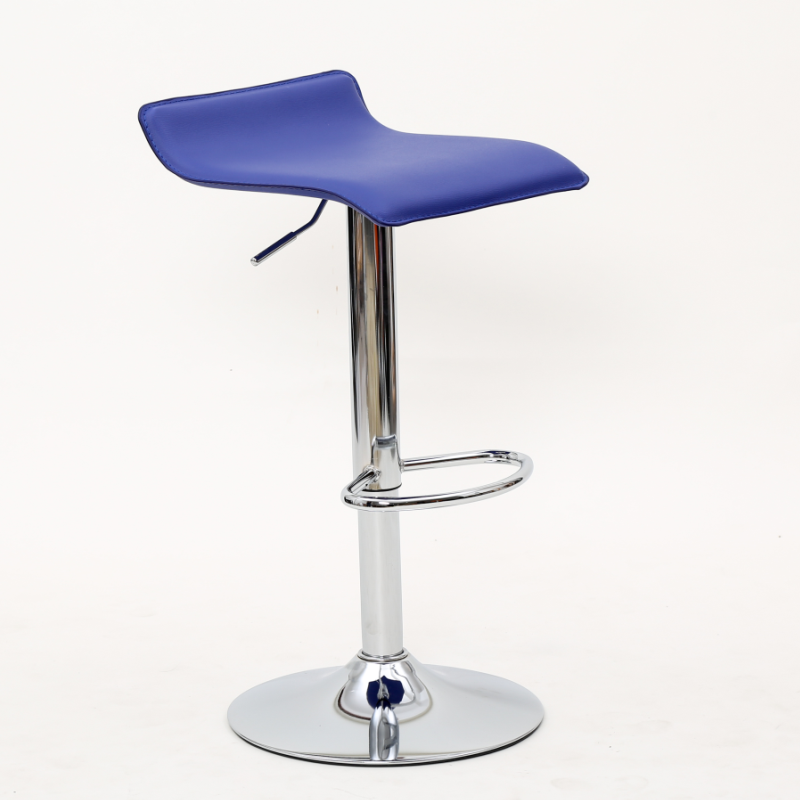 Blue industrial swivel bar chair