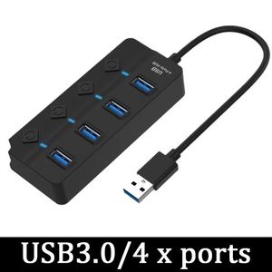 USB-концентратор 3,0 7-портовый высокоскоростной 5 Гбит/с, разветвитель, современный стиль, многоразовый адаптер питания с переключателем, длинный кабель, многорасширитель
