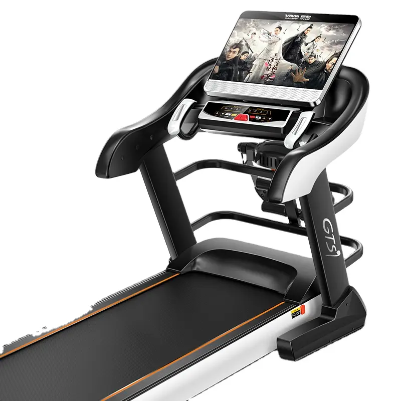 YPOO treadmill with tv big screen fast speed fitness electric treadmill gym fitness home hotel use semi commercial treadmill