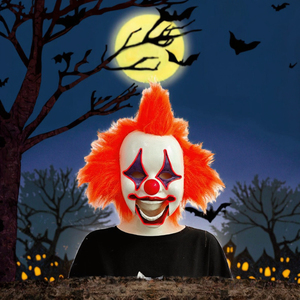 หน้ากากตัวตลกฮาโลวีนทำจากพีวีซีใช้ตกแต่งหน้าสยองขวัญสำหรับงานปาร์ตี้การแสดงฮาโลวีน - Product Image 1