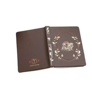 Graues Blumen besticktes Notizbuch A5 Spitzen besatz Romantisches kleines Blumenmuster-Stoff journal für Geschenk mit Pilz muster