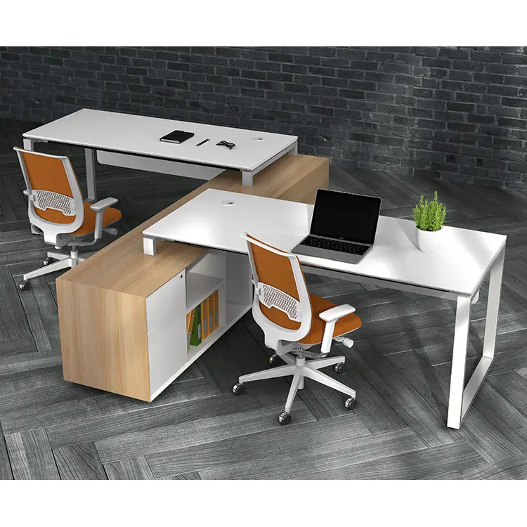 Muebles de oficina modernos al por mayor, escritorio ejecutivo, conjunto de escritorio de oficina para 2 personas