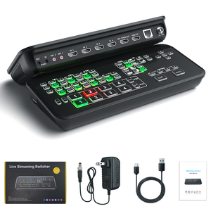 Canales de audio mini multicámara 4K conmutador de video conmutación de video HDMI conmutador mezclador de transmisión en vivo