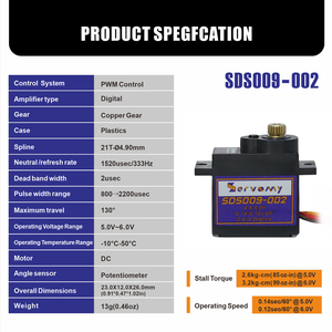 Hoch geschwindigkeits 6V <span class=keywords><strong>2</strong></span>,3 kg Micro Mini 9g Roboter-Servomotor 300 Grad 0,1 s Smart Feedback SCS009 TTL Seriell bus Kunststoff-Servomotor - Product Image 6