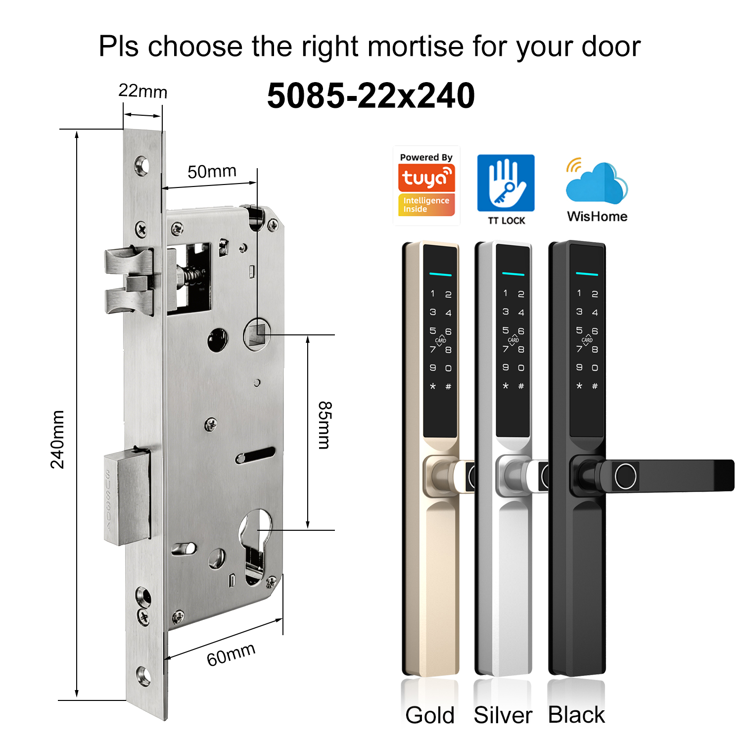 Long Handle with 5085 Swing Single-point Mortise(22x240mm)
