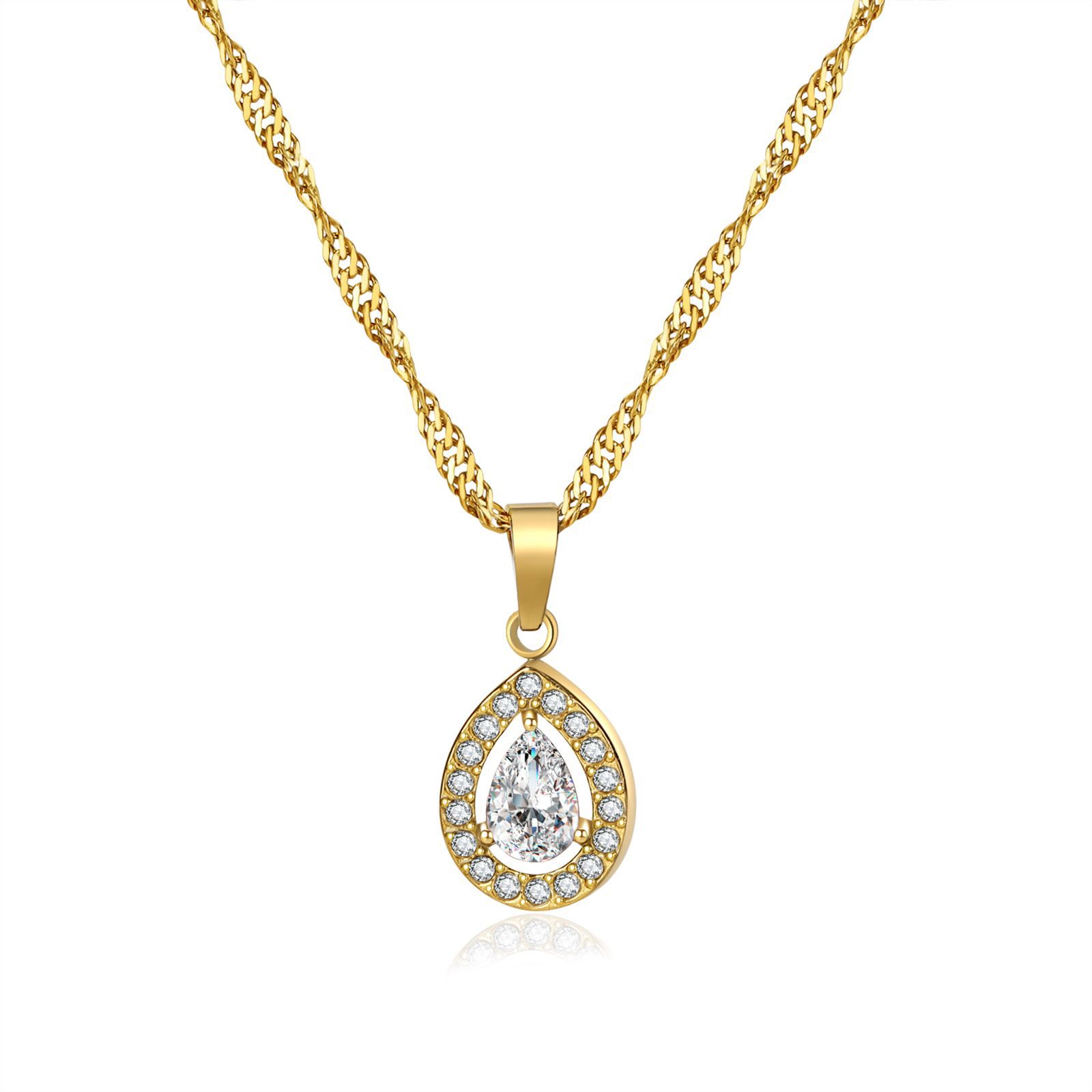 Golden white zirconium drill water drops