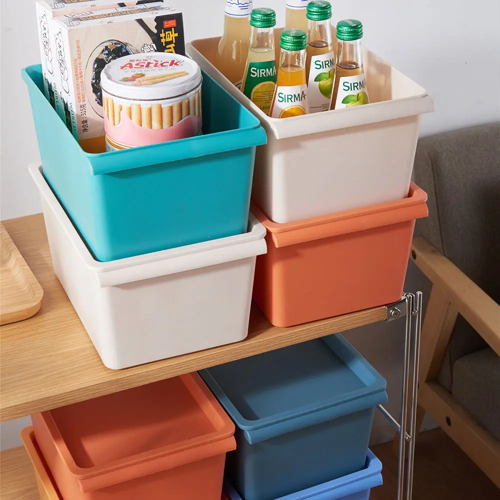 Kotak Penyimpanan Mainan, Wadah Makanan Ringan Dapur untuk Rumah Tangga Wadah Buah Kosmetik Tutup Penyimpanan Plastik