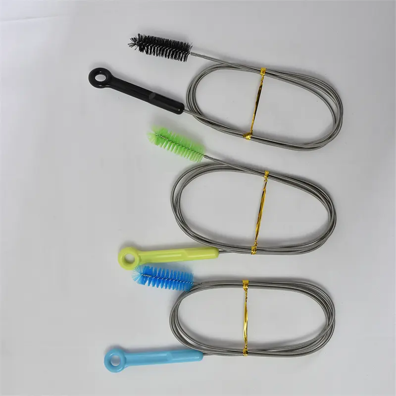 Wholesale Metal Flexible U Shaped Long Handle Tube Filter Aquarium Air Tube Hose Water Pipe Cleaning Brush For Fish Tank