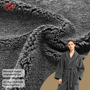 Trung Quốc Nhà sản xuất bán buôn dệt kim nhuộm màu rắn 340gsm 100% polyester hướng dương Sherpa vải cho quần áo - Product Image 1