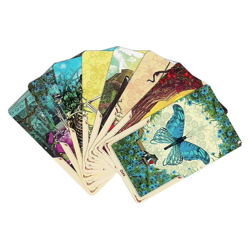 Senfutong-Impresión personalizada de fábrica, cartas de oráculo de Tarot de papel de afirmación positiva ecológica con libro de guía