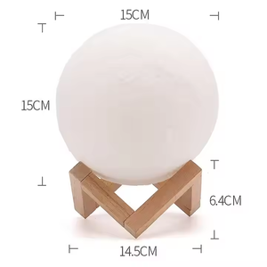 Noel hediyesi çocuklar Led gece lambası ay lambası 16 renk 8cm 10cm 15cm 20cm 3D baskı ay ışığı - Product Image 4