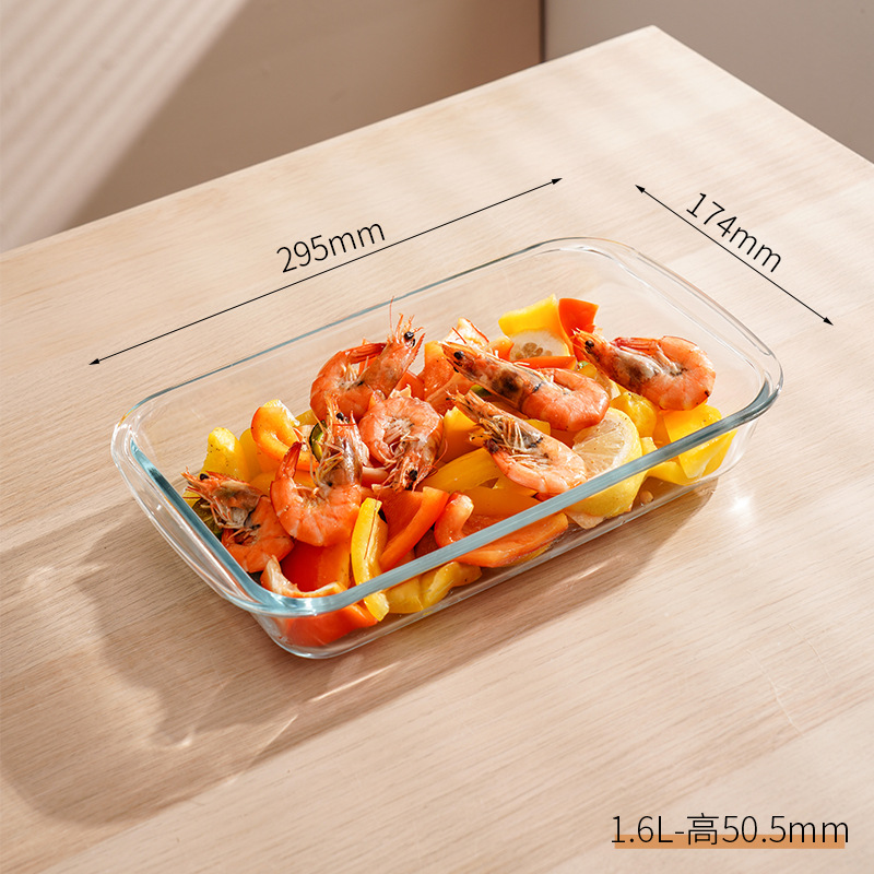 Bandeja para hornear rectangular de 1.6l con alto contenido de boro resistente al calor