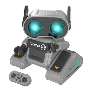Dowellin 2,4 г RC робот игрушки для детей перезаряжаемый пульт дистанционного управления эмо робот игрушка с блестящими 7 видов цветов светодиодными глазами - Product Image 1