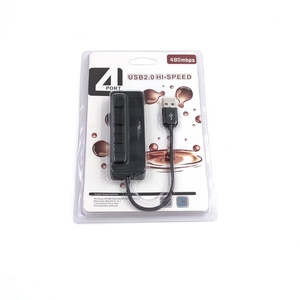 黑色4端口USB 2.0 3.0集线器分离器，带独立480Mbps快速传输数据适配器，适用于带开/关开关的计算机 - Product Image 5