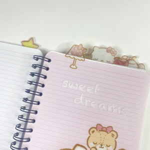Großhandel Custom Colour ful Printed Kitty PP Cover Notizbuch Spiral bindung Notizbuch mit fünf PP Index teilern - Product Image 3