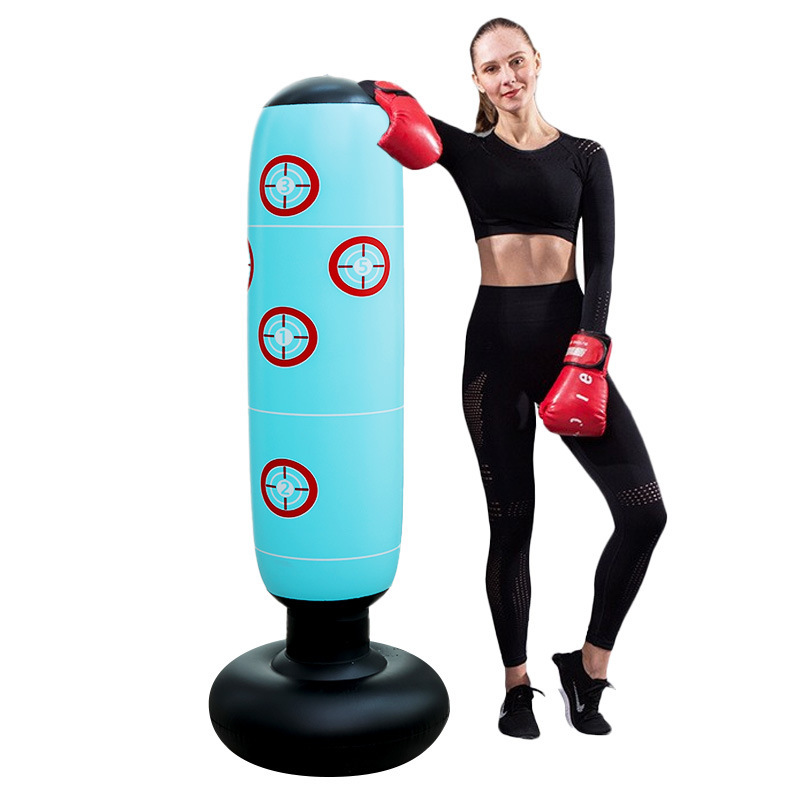 1,6 mètres, colonne de boxe cible, bleue.