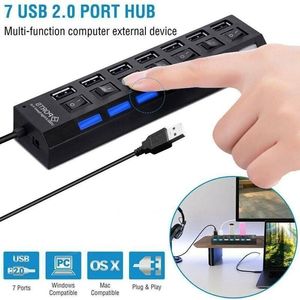 USB-концентратор 7-в-1 адаптер для многопортового использования адаптер питания Удлинитель USB 2,0 ПК Компьютерные аксессуары переключатель для ПК Usb порт для ноутбука - Product Image 3