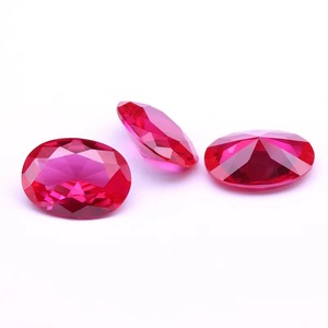 5A Oval şekil 5 # kırmızı korindon sentetik yakut, sivri alt Oval 5 # kırmızı korindon - Product Image 4