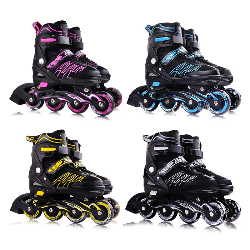 PAPAISON nouvelle mode clignotant roues réglable 4 taille patins à roues alignées pour hommes et femmes