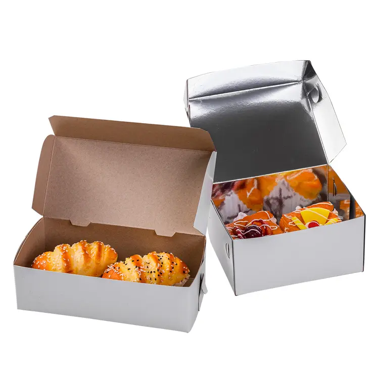 Craft Packaging cardboard cake takeaway box holographic paper box