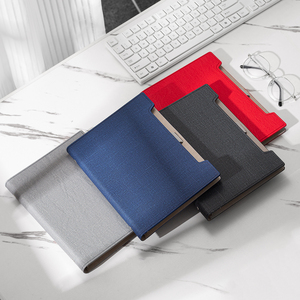 Executive A5 Cloth-Bound <strong>Notebook</strong> Hardback <strong>with</strong> Pen Holder &amp; Card Slot | Black Spiral Square Grid Pages - Product Image 1