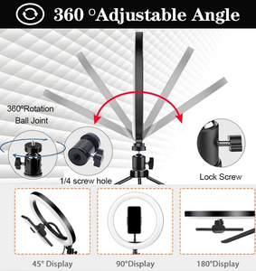 Latest Style 26cm Beauty <strong>Led</strong> Circle Selfie Ring Light <strong>RGB</strong> 10 Inch Ringlight with Tripod and Holder - Product Image 4