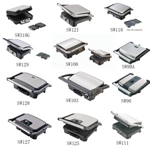 New <strong>Digital</strong> <strong>Timer</strong> and <strong>Temperature</strong> <strong>Control</strong> 2000 Watts 4 Slice Cool-touch Cafe Handle Panini Grill with Oil Tray - Product Image 2