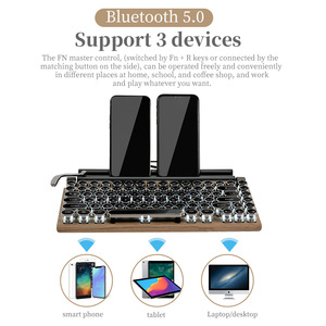 Teclado mecánico inalámbrico para teléfono móvil, máquina de escribir con BT, Punk, Retro, para tableta, MAC - Product Image 2
