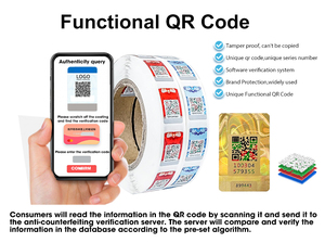 Adesivi personalizzabili con codice QR adesivi unici con Logo in vinile ID adesivi impermeabili con sicurezza Anti-contraffazione per la sicurezza