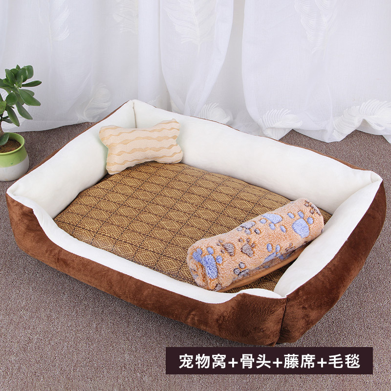 Couverture beige café-tapis rafraîchissant-jouet-os