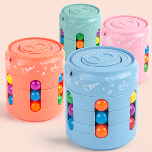 New Ring-Pull Can Magic Bean Puzzle Cube Toys abilità di pensiero per bambini Training decompressione rotante Magic Bean Cube Toy - Product Image 1