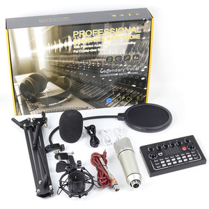 ISonger tam stüdyo kayıt kondenser mikrofon ses kartı seti yayın için podcast ekipman kiti - Product Image 5