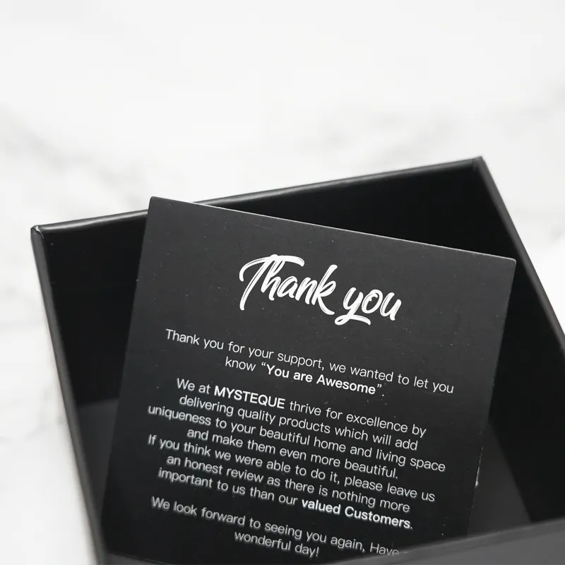 Caja de lujo de impresión personalizada, tarjeta de visita con caja, tarjeta de agradecimiento