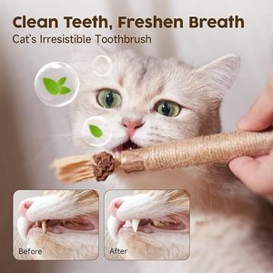 Palos para masticar hierba gatera de vid de plata natural, pelotas de juguete para mascotas de estilo de dibujos animados hechas de nailon duradero, mordedores limpiadores de dientes - Product Image 2