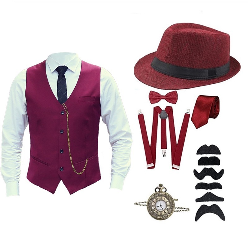 Ensemble rouge de huit pièces