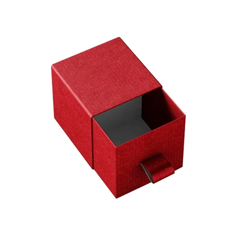 Caixa de gaveta personalizada da caixa da corrediça, de alta qualidade, para embalagem de joias, caixa de presente com fita