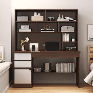 Escritorio de ordenador de escritorio para el hogar, estantería de oficina simple integrada con combinación de estantería, dormitorio, escritorio de escritura para estudiantes - Product Image 3