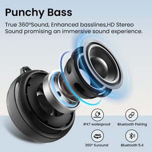 Miniso M102 portatile per altoparlante Bluetooth IPX7 impermeabile con 8 ore 5.4 di resistenza microfono incorporato cordino alla moda - Product Image 3