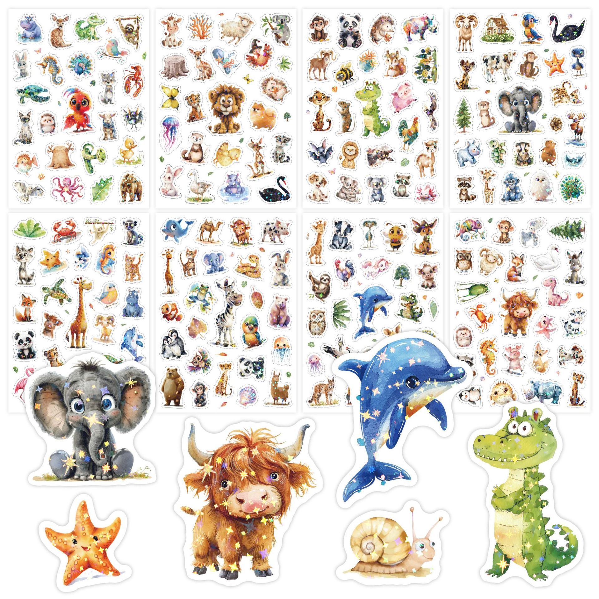 Ensemble d'autocollants animaux flash G065-8