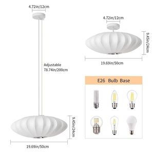 19.6 "hiện đại lớn ánh sáng mặt dây chuyền <span class=keywords><strong>Nelson</strong></span> Silk Shape bán buôn chiếu sáng lịch thi đấu cho nhà hàng đảo nhà bếp bàn ăn - Product Image 4