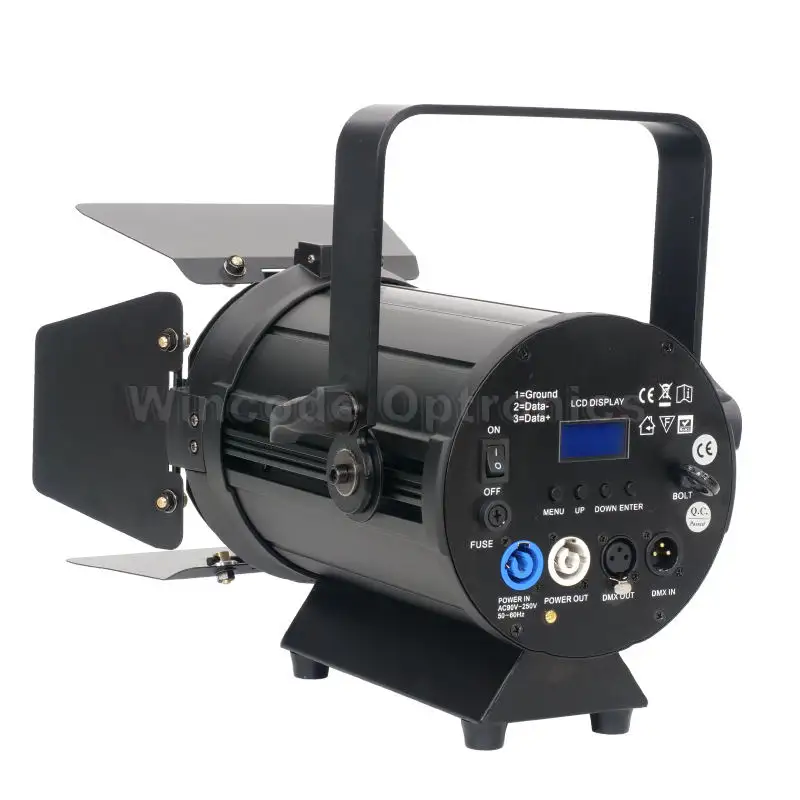 Zoom manual WW/CW bicolor RGBW 4 en 1 alto CRI 100W LED Fresnel Spotlight DMX atenuación lineal