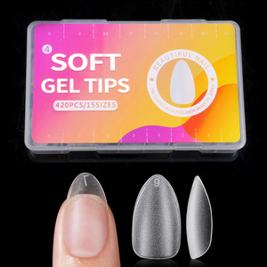 TSZS yeni varış buzlu mat yanlış Nail İpuçları için Ultra ince jel tırnak İpuçları manikür buzlu yüzey yumuşak jel İpuçları tasarım PMMA - Product Image 1