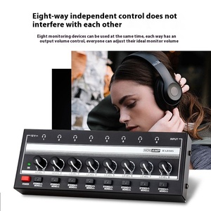 Mini HIFI Headphone Amplifier <strong>4</strong>-Channel 8-Channel One <strong>Input</strong> Eight <strong>Outputs</strong> Signal Splitter Plastic Mini HiFi One <strong>Input</strong> Eight